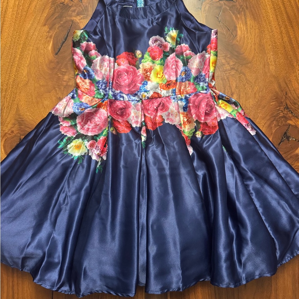 Chasing Fireflies Navy Floral Kids Dress